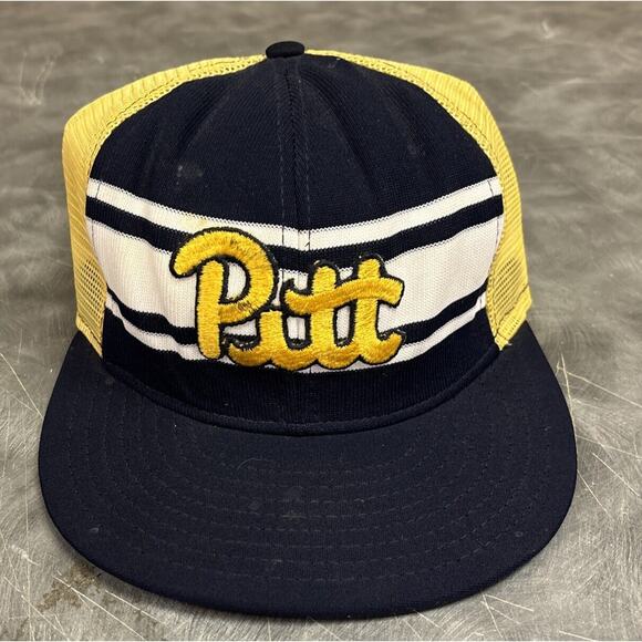 Vintage Pitt University of Pittsburgh Trucker Cap Hat Snapback Adult - Picture 1 of 8